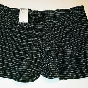 🐳 NEW W/TAG Liz Claiborne Black White Shorts Dotted Size 16 Extra Large XL 🐳